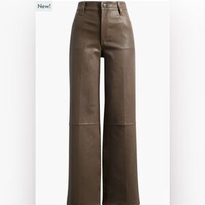 Frame Slim Palazzo Leather Pants in Cork CURRENT Sz 26